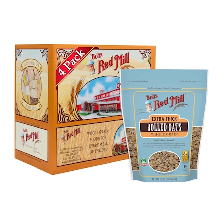 Bobs Red Mill Natural Foods Bob's Red Mill Extra Thick Rolled Oats 16 oz. Bag, PK4 1355S164